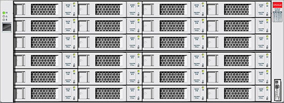 image:DE2-24C Drive Enclosure의 전면 보기를 보여주는 그림