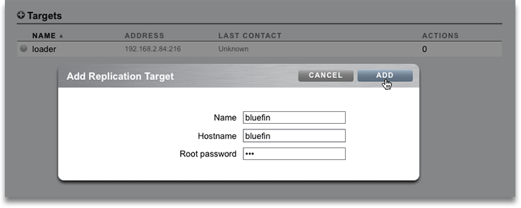 image:BUI를 사용하여 복제 대상 추가