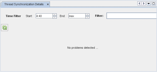 image:「スレッド同期の詳細」ウィンドウ (検出された問題なし)。