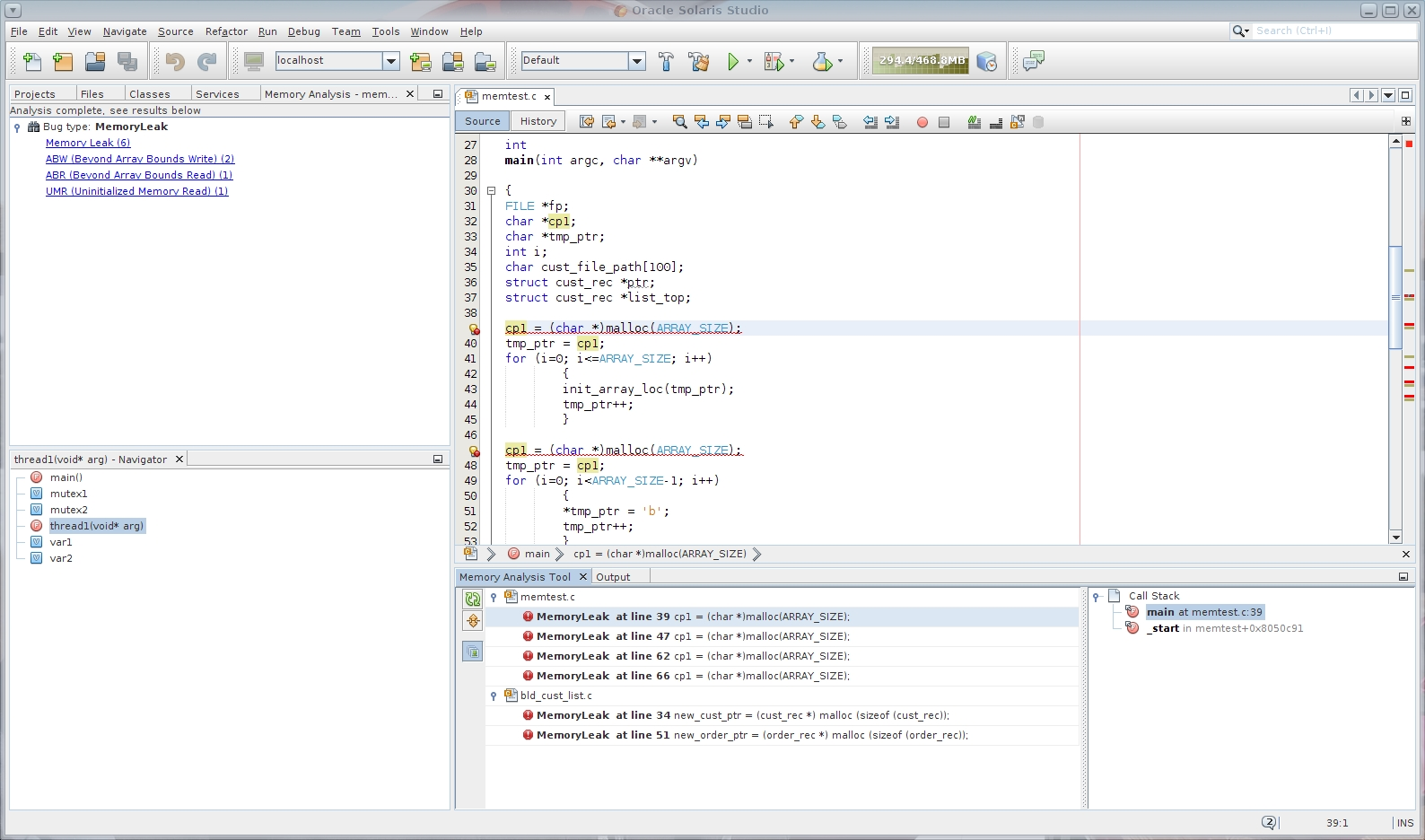 image:运行 “Memory Access Errors“（内存访问错误）的 IDE 的屏幕抓图