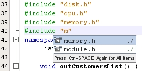image:“Editor“（编辑器）窗口中的代码在第 40 行上显示代码完成框建议