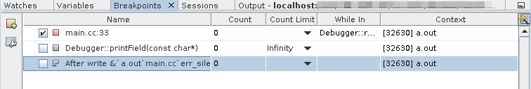 image:“Breakpoints“（断点）窗口