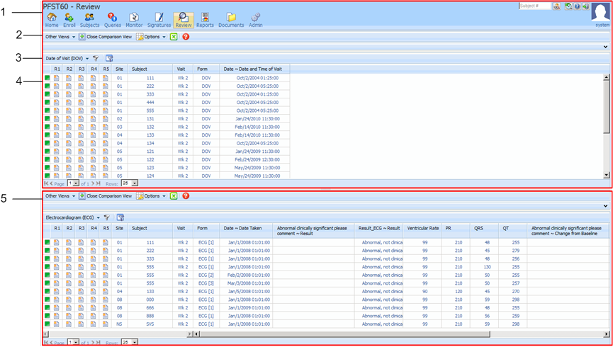 Graphic. Data Viewer Record Comparison View components. Surrounding text describes 180317.bmp.