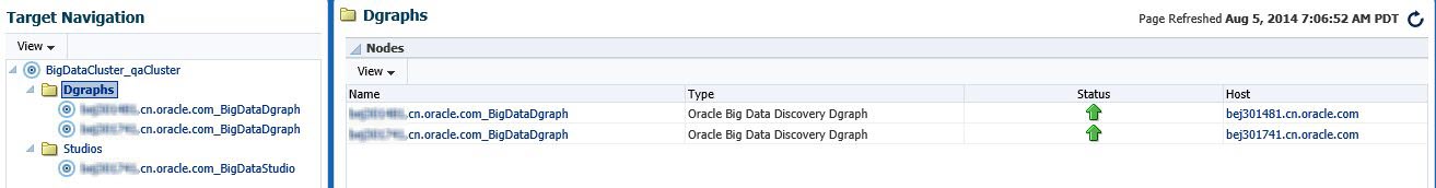 This image shows the Dgraph folder page that includes a table with one Dgraphnode.