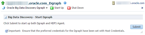 This image shows a list of start and stop jobs for the Dgraph target.