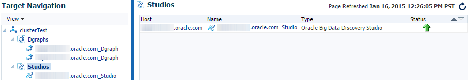 This image shows the Studio folder page that includes a table with two Studio nodes.