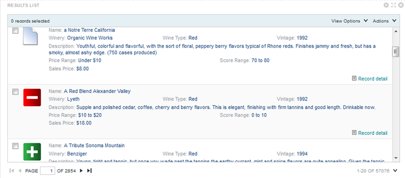 Example of a Results List component