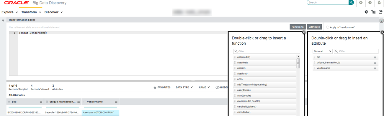 Transform Edtior expanded