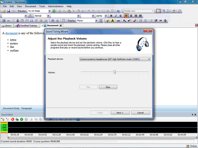 Screen image of this step