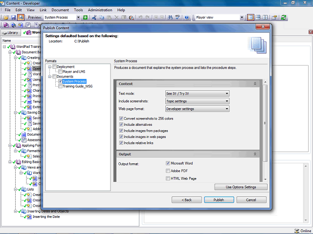 Screen image of this step