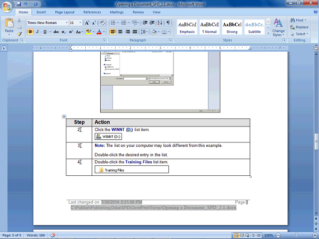 Screen image of this step