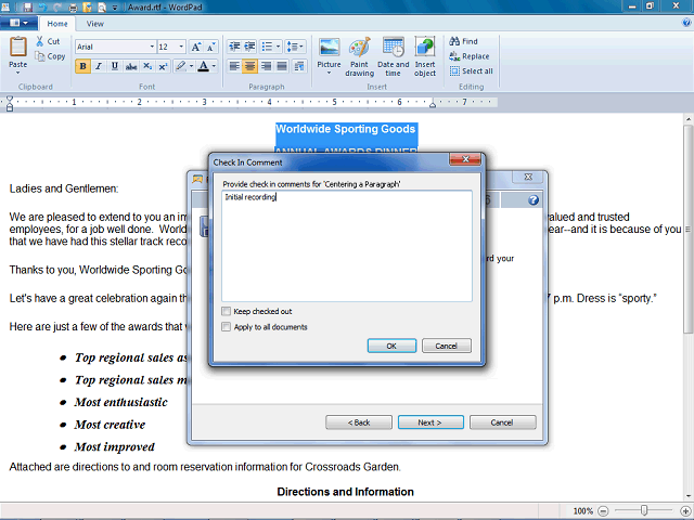 Screen image of this step
