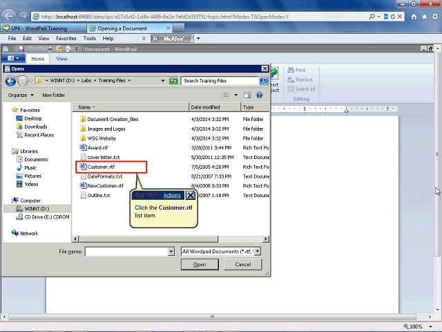 Screen image of this step