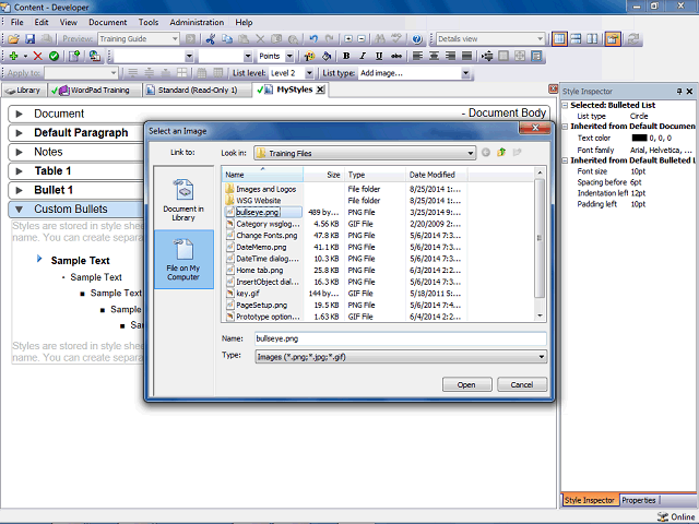 Screen image of this step