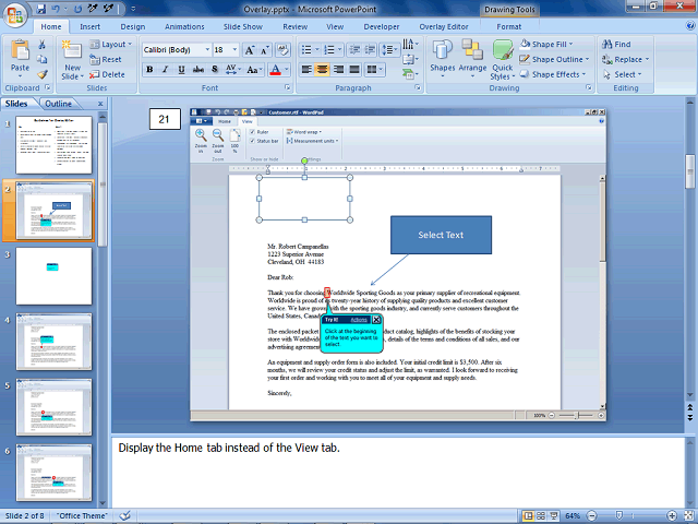 Screen image of this step