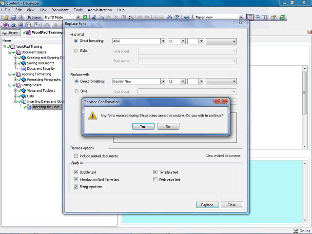 Screen image of this step