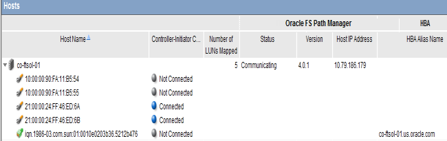 Host ports grouped under "Unassociated Host Name" after FSPM installation