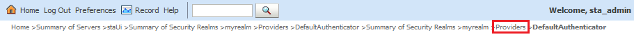 Affiche l'emplacement du lien Providers