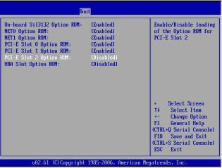 画像: 「BIOS Setup Utility: Boot - Option ROMの構成」を示す図。