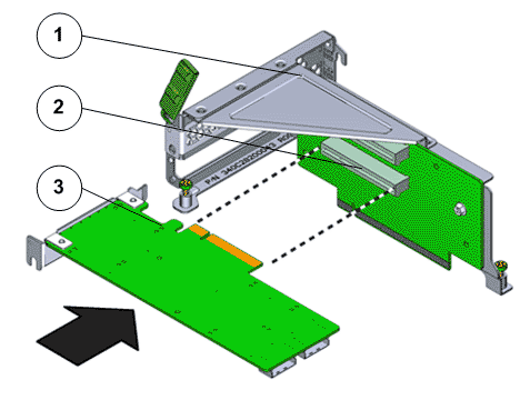 Insert HBA into riser slot