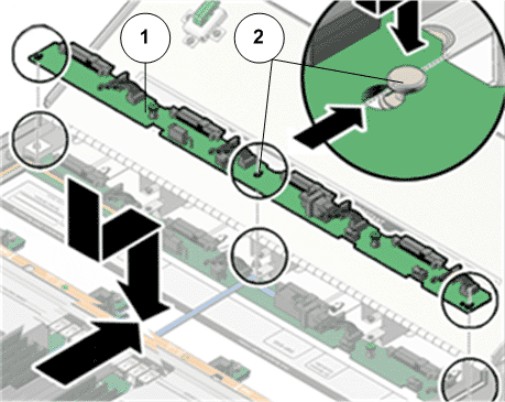 Pilot disk backplane positioned over standoffs