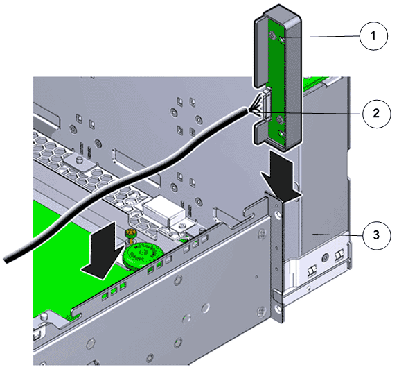 LED alarm
assembly positioned over Replication Engine chassis