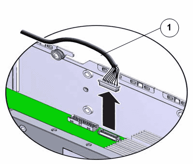 Disconnect
the LED alarm assembly cable 