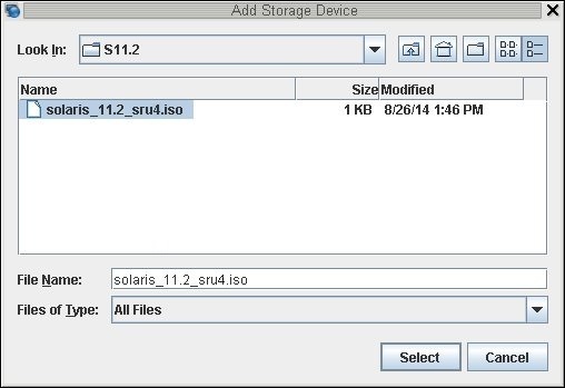 image:「Add Storage Device」ダイアログを示す図。