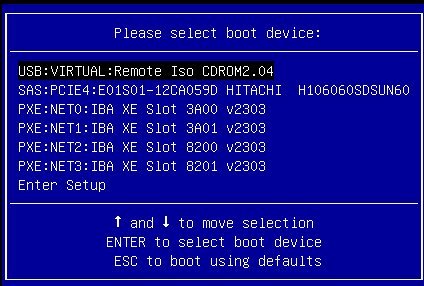 image:Legacy BIOS モードの「Please Select Boot Device」メニュー。