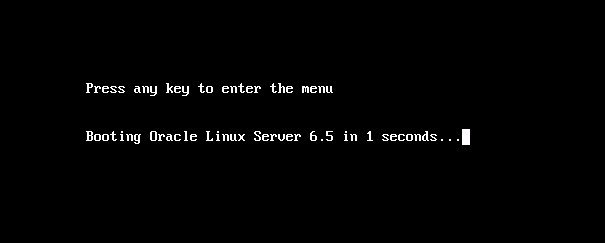 image:UEFI ブートモードでの Oracle Linux 6.5 ブート画面。
