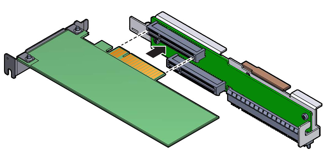 image:スロット 3 に PCIe カードを取り付ける方法を示す図。