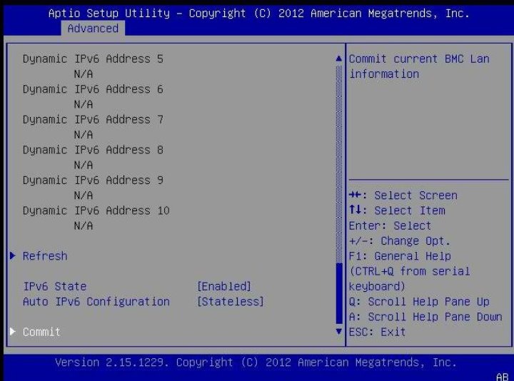 image:この図は、「BMC Network Configuration」画面を示しています。