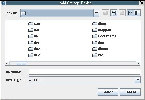 image:Cette image présente la boîte de dialogue Add Storage Device.