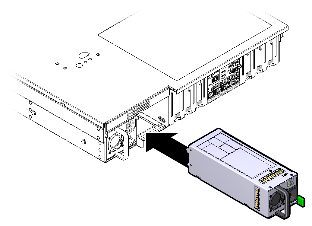 image:シャーシに取り付けられる電源装置を示す図。