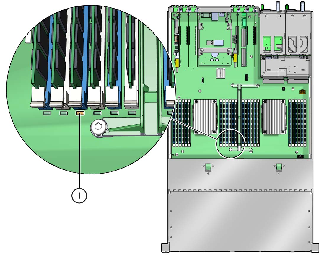 image:障害のある DIMM を示す図。