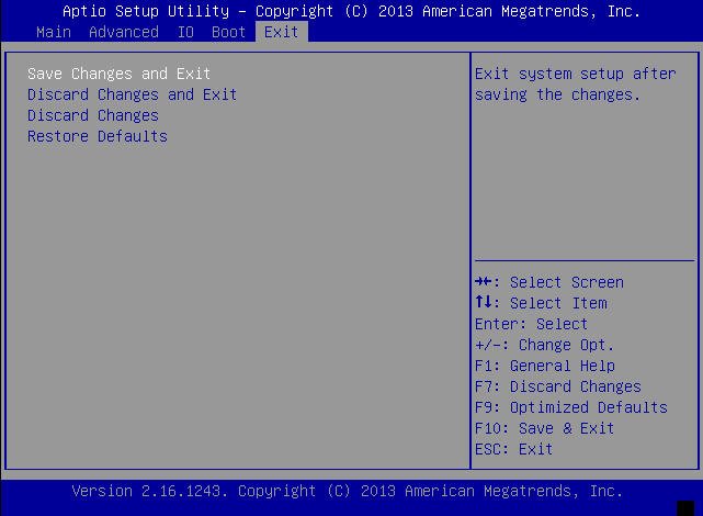 image:この図は、「Exit」メニューの画像を示しています。