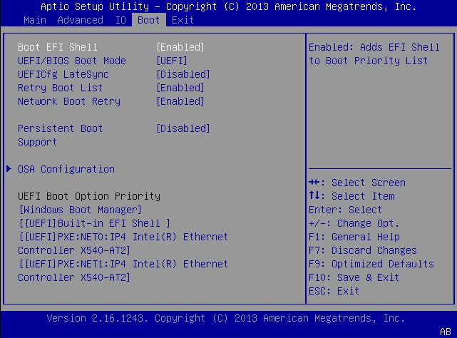 BIOS の「Boot」メニューの選択 - Oracle® Server X5-2L サービス