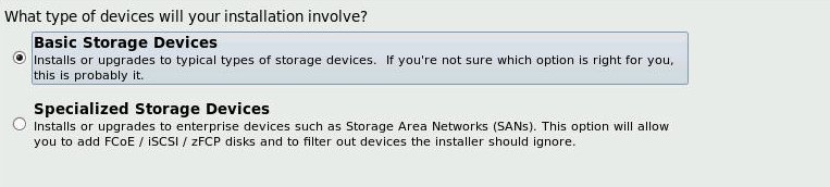 image:图中显示了 “What type of devices will your installation involve“ 屏幕。