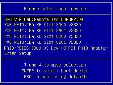 image:图中显示了 “Please Select Boot Device“ 屏幕。