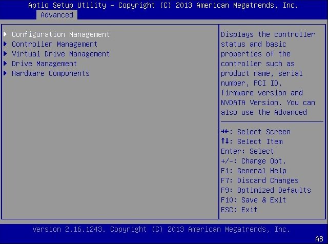 image:LSI HII(Human Interface Interaction) Configuration Utility