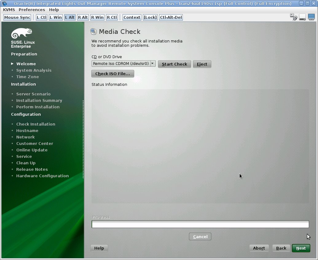 image:Pantalla inicial Media Check (Comprobación de medios) de SUSE