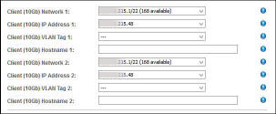image:Screen shot showing how to configure multiple Client                                         (10Gb) Networks.