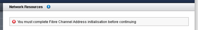 image:A screen shot showing the Fibre Channel initialisation message.