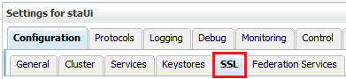 Muestra la ubicación de la ficha SSL.