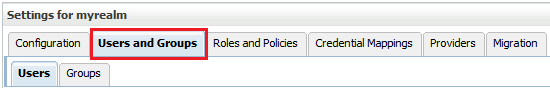 Muestra la ubicación de la ficha Users and Groups (Usuarios y grupos).