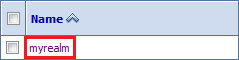 显示 "myrealm" 选项的位置
