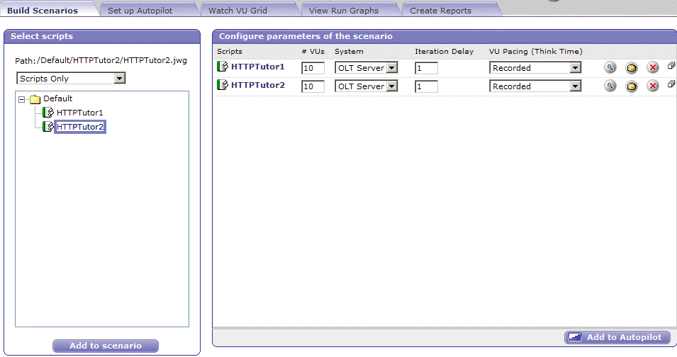 Build Scenarios Tab
