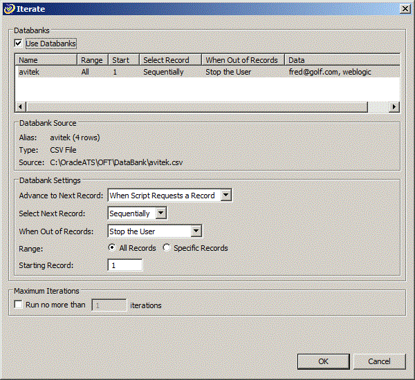 Iterations Dialog Box