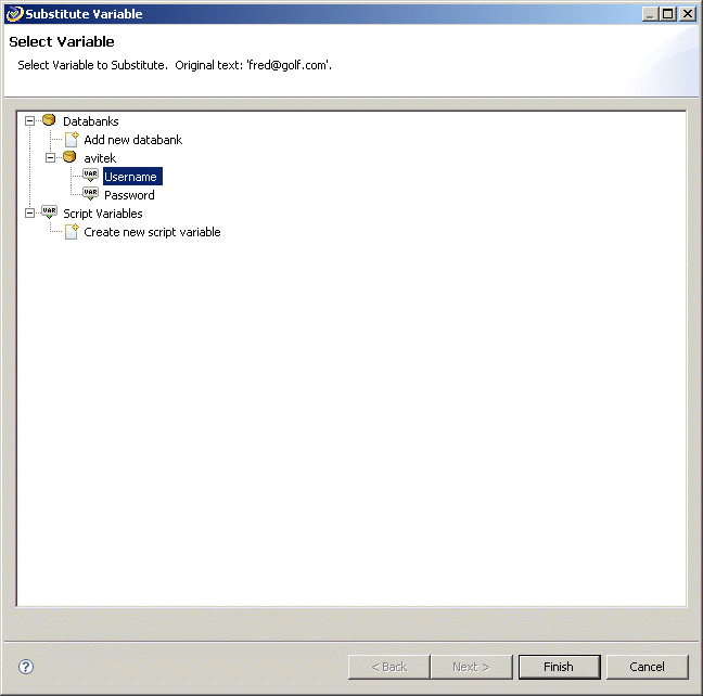 Substitute Variable Window