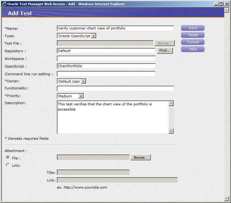 Add Test Window with Sample Automated Test